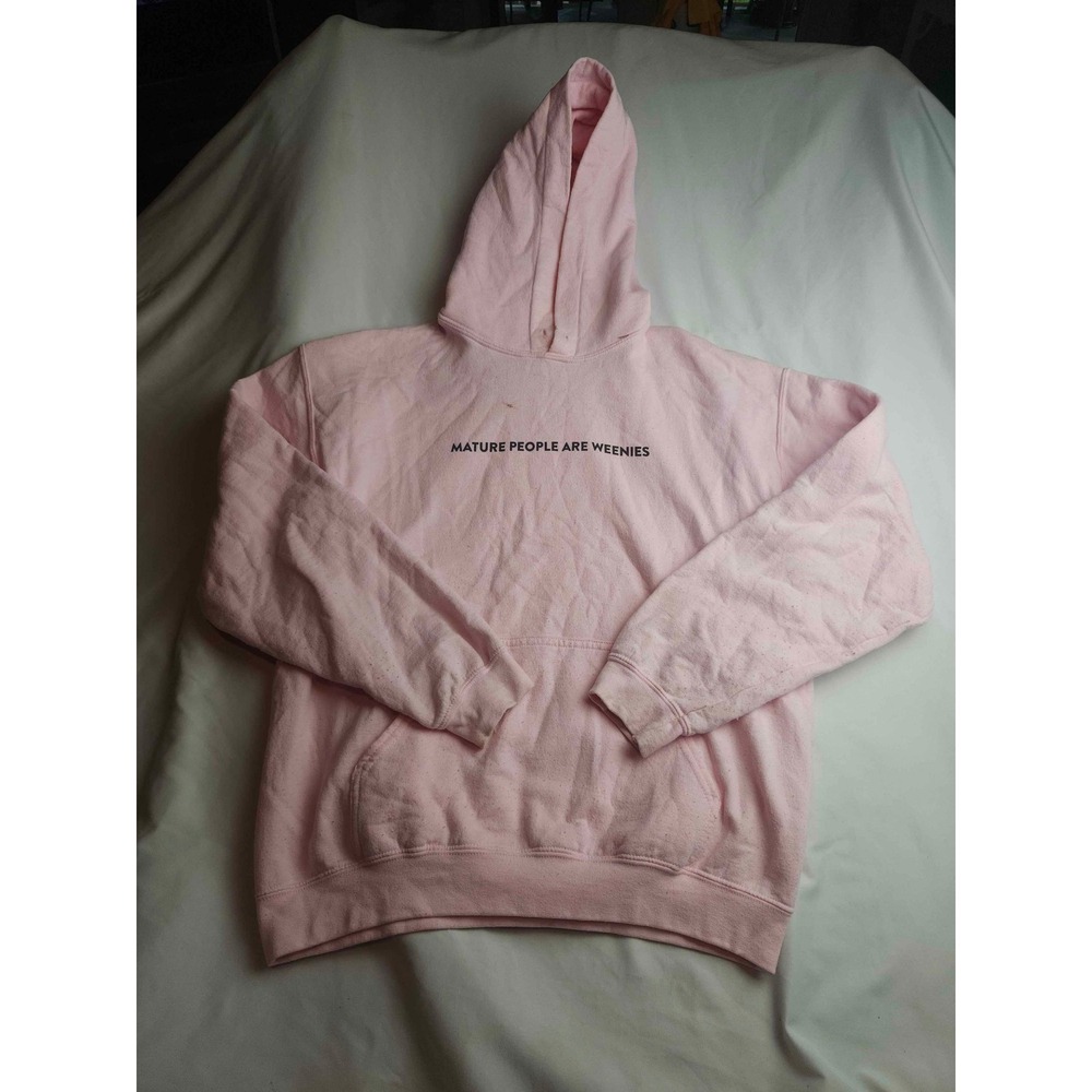 Benitez by Baylen Levine Mature People Are Weenies Pink Hoodie Mens Medium